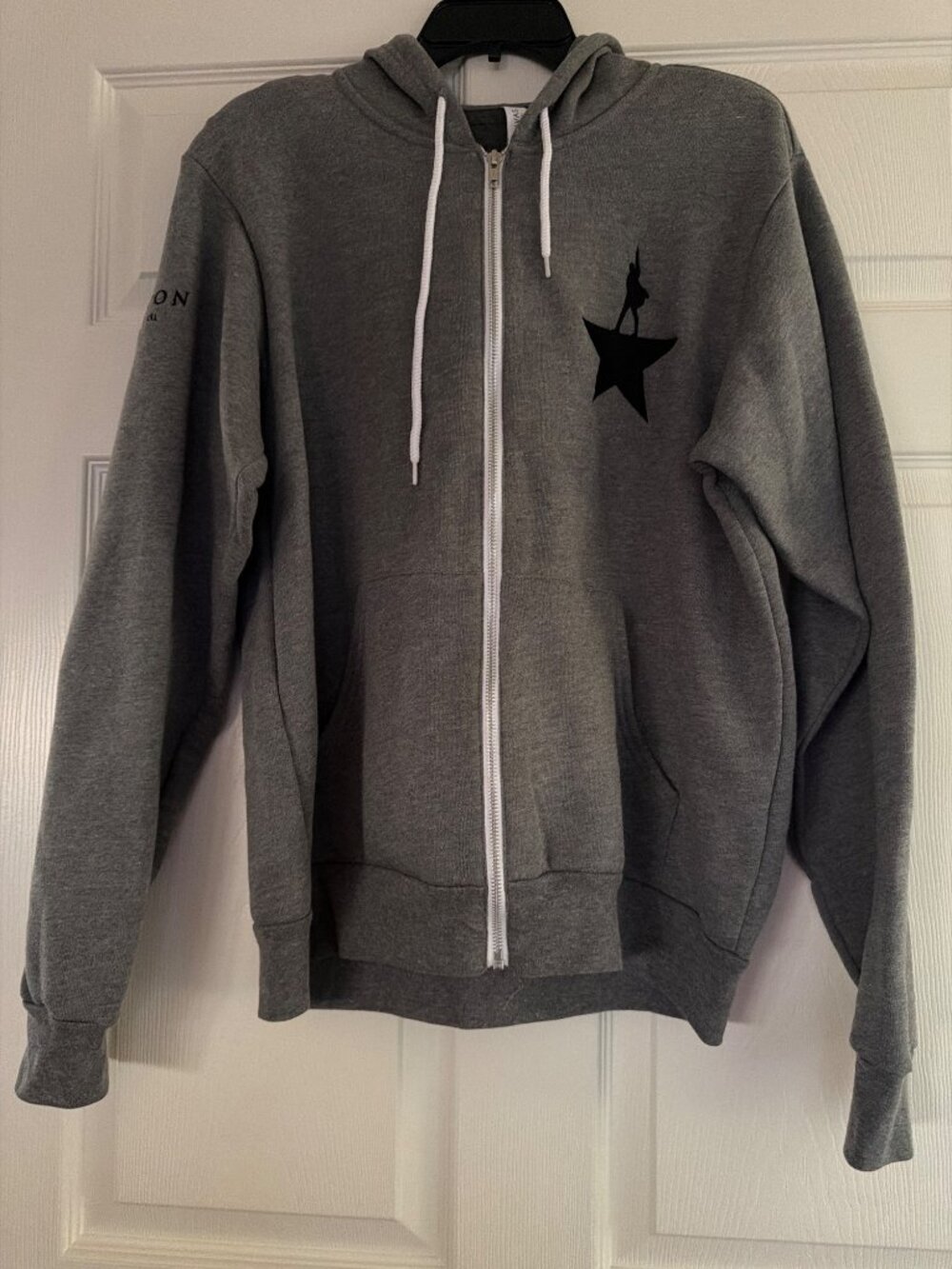 Hamilton An American Musical Gray Hoodie Sweatshirt Zip-Up Bella+Canvas Unisex M